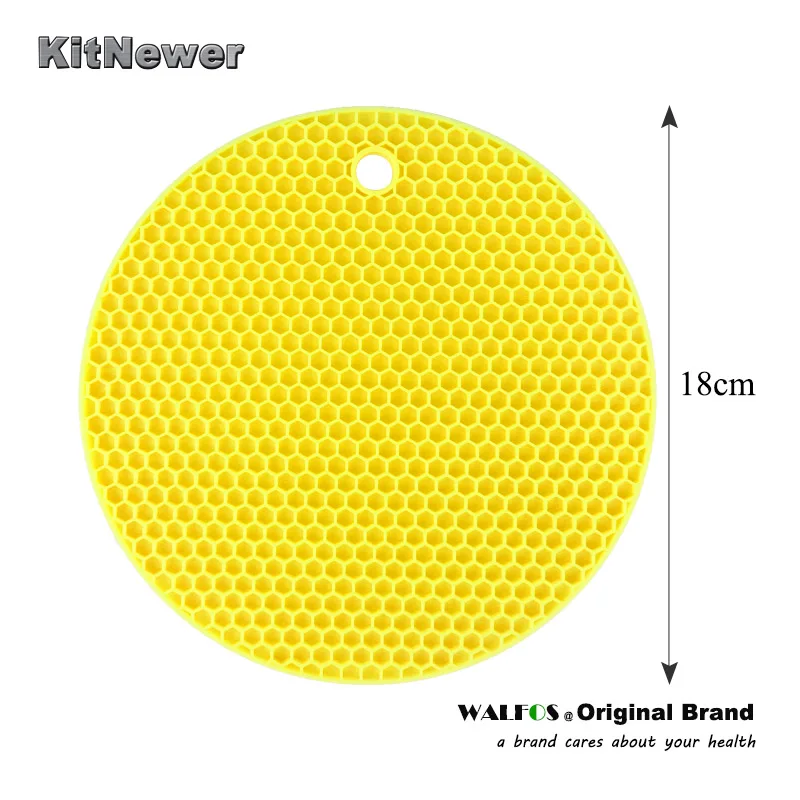 WALFOS 1 шт. толстые Нескользящие Термостойкие горячие подушечки Многофункциональные Силиконовые Прихватки, триветы, открывалки для банок и ложки подставки - Цвет: yellow