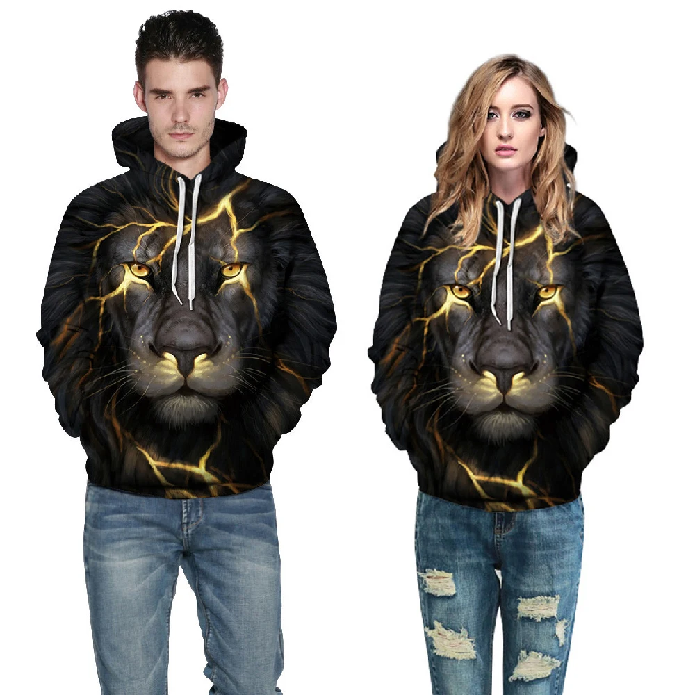 

Autumn Winter Unisex Wolf 3D Hoodies Sweatshirts Men Women Hoodie Casual Tracksuits Fashion Brand Couples Hoodie Coats