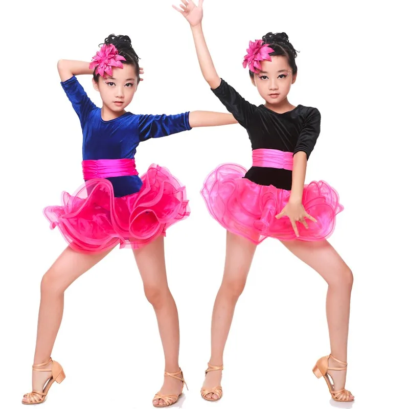 10 шт./набор), новые детские костюмы для латинских танцев платье с широкой юбкой для танцев для латиноамериканских танцев для девочек Танцы юбки для тренировок, предписанного выступление конкурс производительность