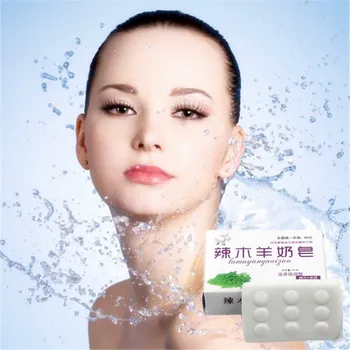 

Hot 1Pcs Goats' milk handmade soap for skin care natural Skin whitening soap blackhead remover acne treatment oil control 40g