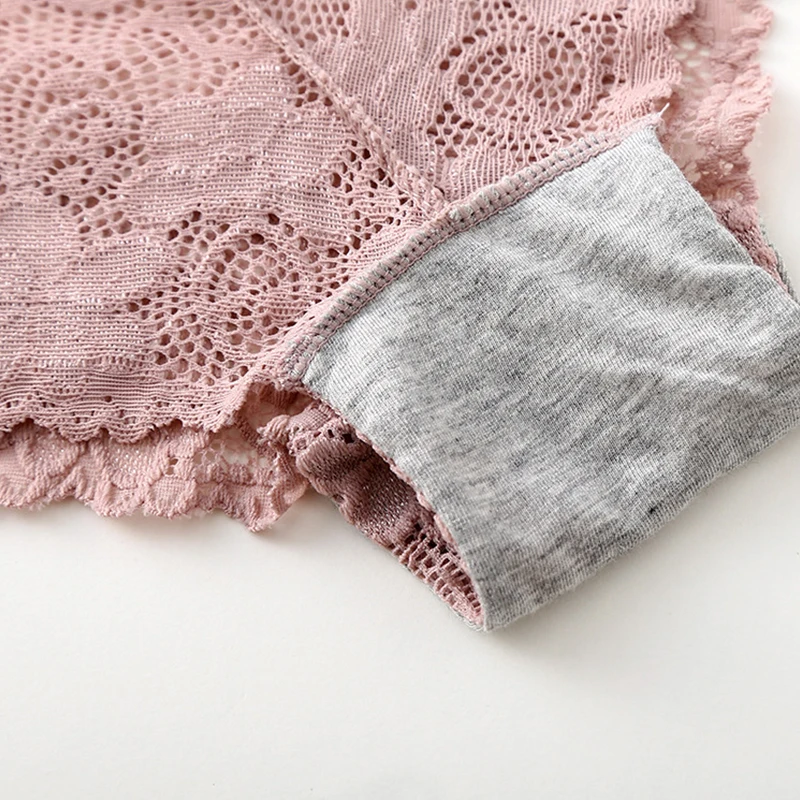 3PC Random Lace Panties Women Fashion Cozy Lingerie Tempting Pretty Briefs High Quality Cotton Low Waist Cute Women Underwear