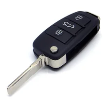 WhatsKey Remote Key Shell Fob Case 3 Button Folding Flip Key For Audi A2 A3 A4 A6 A6L A8 S6 Q7 TT With LOGO