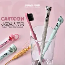 Новая индивидуально упакованная бамбуковая волоконная мультяшная панда зубная щетка бамбуковый уголь тонкое устройство для очистки волос