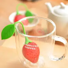 1 шт. силиконовый клубничный Рассыпной Чай Ситечко ПЕРФОРИРОВАННОЕ ситечко для трав и специй фильтр диффузор