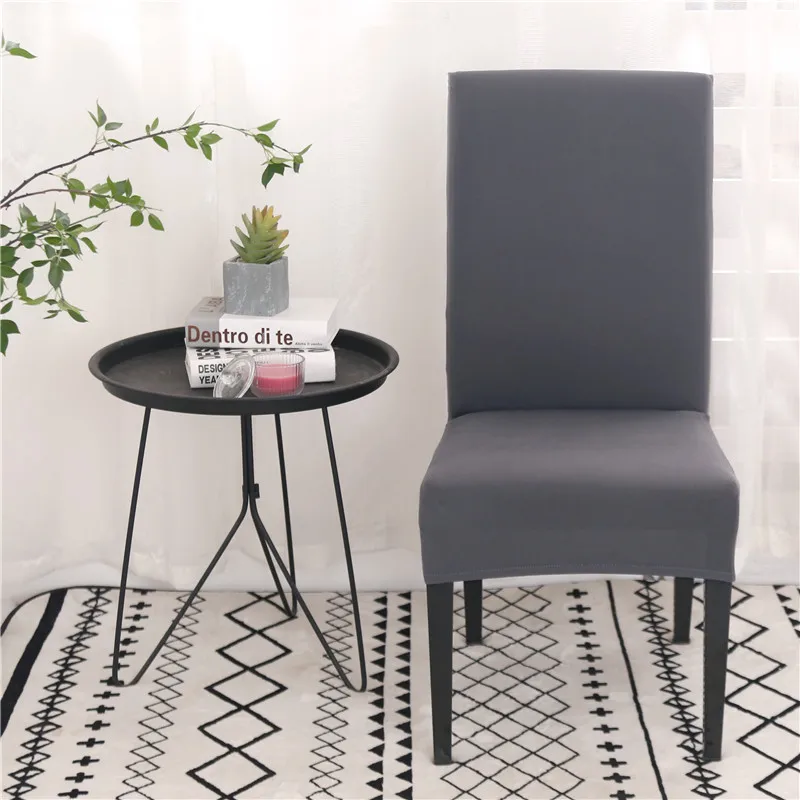 

Solid Color Chair Covers Spandex Dining Room Stretch Seat Cover Chair Protective Case for Restaurant Banquet