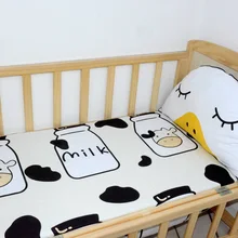 Простыня для детской кроватки с рисунком коровы, дышащая хлопковая простыня без запаха, многоразмерная простыня для детской кроватки, декор для детской комнаты