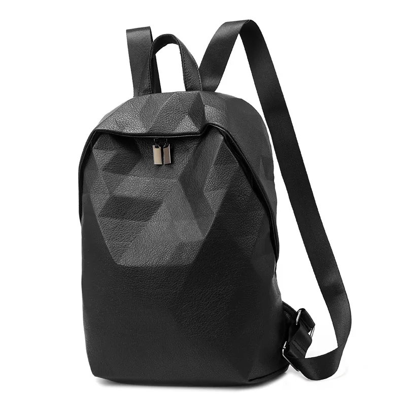 

Brand New Design Geometric Backpack Women 2019 Travel School Backpack High Quality Trigonal PU Leather Teenager Girls Bookbag