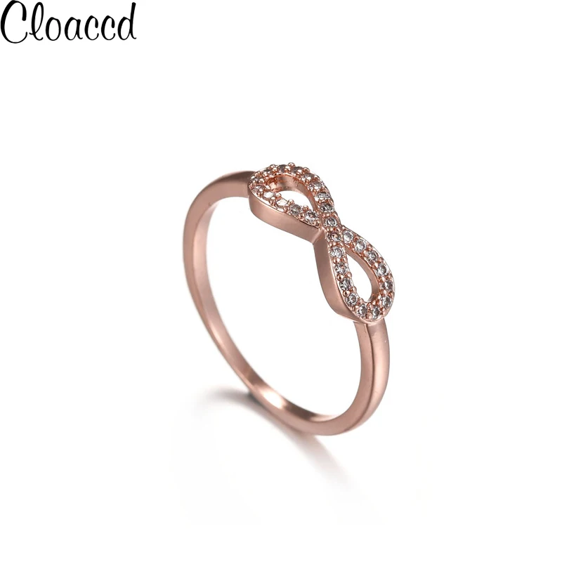 Rose gold rings for women infinity jewelry