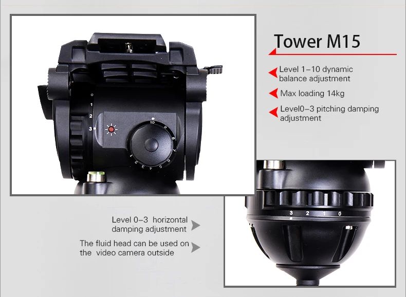 Miliboo M8 профессиональная трансляция Кино Видео жидкости головки нагрузки 15 кг сверхмощный штатив камера стенд с 100 мм чаша