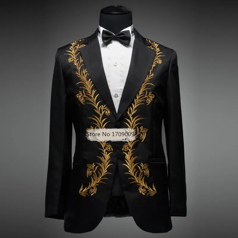 black and gold prom tuxedo