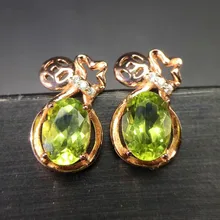 Perdot Стад earrng естественные и настоящее перидот 925 серебро 0.9ct* 2 шт. камни для мужчин или женщин# F18051023