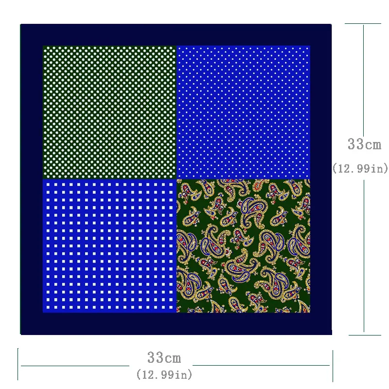 Новейшие высококачественные 33x33 см мужские Пейсли Цветочные карманные квадратные носовые платки полотенце для сундуков большой размер платок для мужского костюма