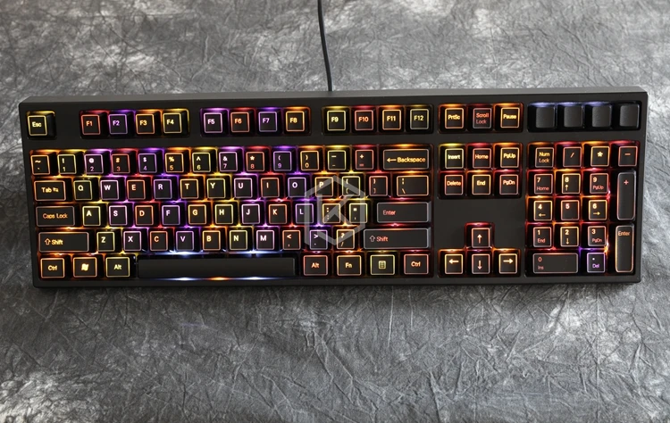 Illuminated abs black Keycaps 60 87 104 for diy gaming mechanical keyboard