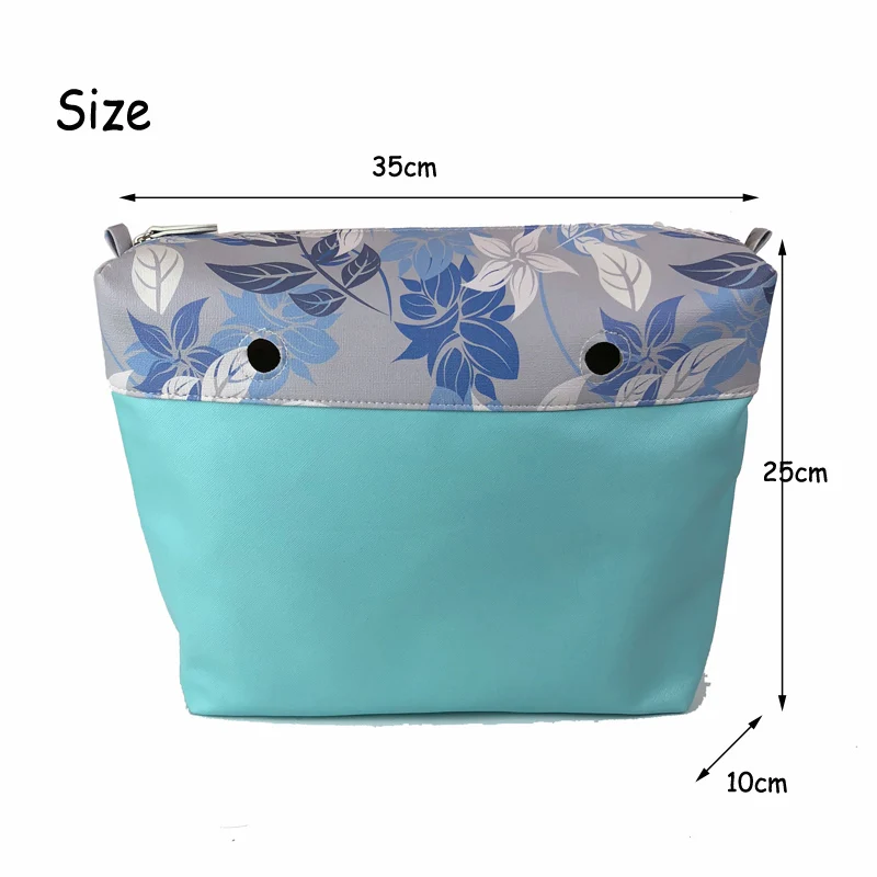 Canvas Floral Insert Inner Pocket Plus Handle  for Classic Mini Obag O Bag Women Handbag best wristlet wallet