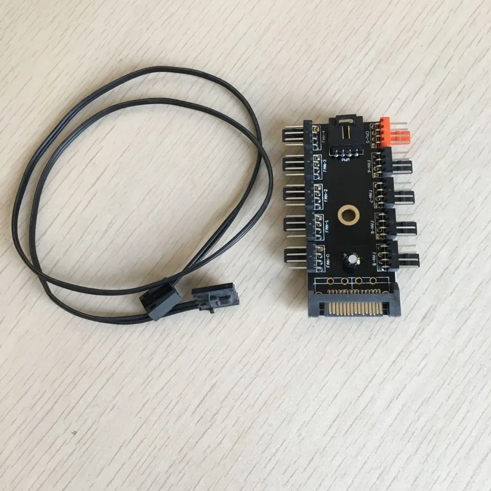 

PC Computer SATA 1 to 10 Multi Way Splitter mainboard cpu Cooler Cooling Fan Hub 3pin 12V Power Socket PCB Adapter