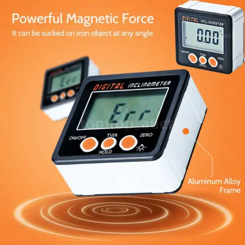 4*90 ° Цифровой Инклинометр уровень коробки мини угломер магнит Магнитная база измерительные инструменты