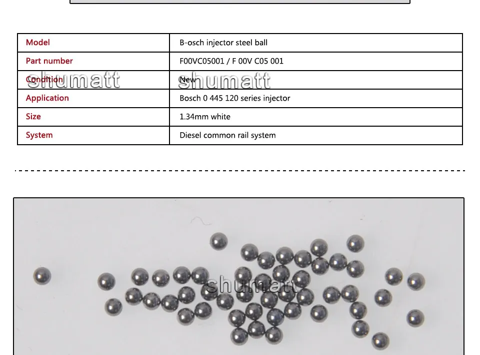 Shumat Common Rail комплект для ремонта инжектора F00VC05001 F00VC99002 1,34 мм стальной шарик для 0445 120 серии 6 цилиндров двигателя