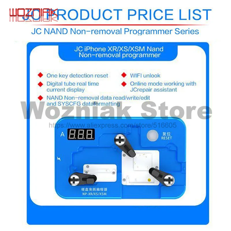  JC Nand Non-removal Programmer for IPHONE 6S/6SP/7G/7P/8G/8P/X/XR/XS/XSMAX HDD Latest Reading and W