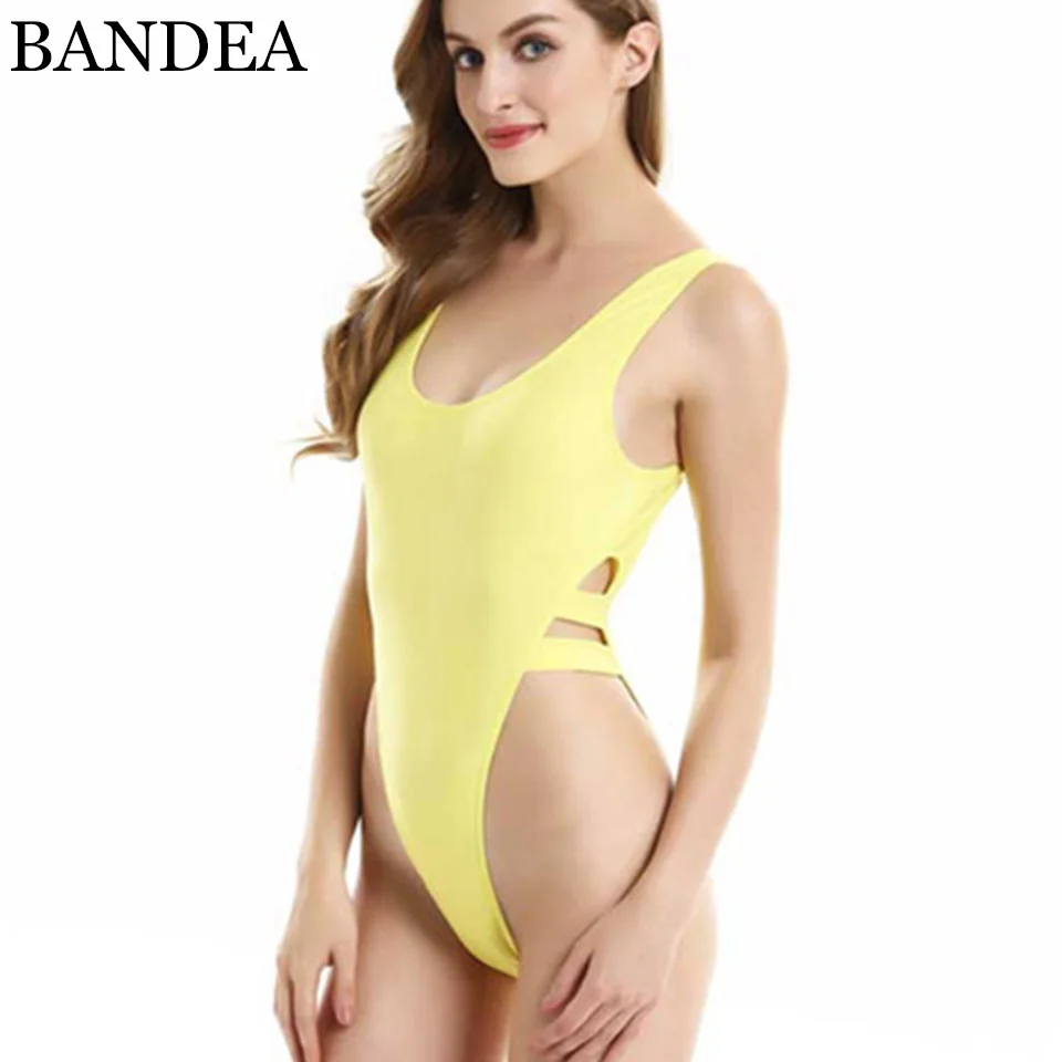 

BANDEA Swimwear Female Swimsuit 2019 Bikini Sexy One Piece Swimwear Backless High Cut Swimsuit Womens Thong Bathing Suits
