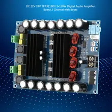 Power Amplifier Board DC 12V 24V TPA3116D2 2*150W Digital Audio Amplifier Board 2 Channel with Boost Switch Cap Amplifier Board 2sc5200 2sa1943 c5200 1943 ac32v 150w 150w 4r 2 0 channel hifi diy amplifier board with rectifier speaker protection radiator