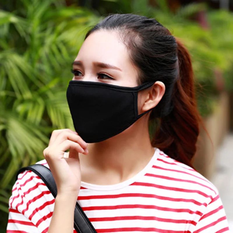 

Mouth Mask Cotton Cute PM2.5 Anti Haze Black Dust Mask Nose Filter Windproof Face Muffle Bacteria Flu Fabric Cloth Respirator