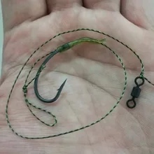 5 x Карп Рыбалка буровых установок-25 фунтов лёгкий нейлоновый трос линия-кривая труба т микро крючок с зазубриной-тефлоновый(PTFE) с покрытием-не покрытием поводок для рыбалки