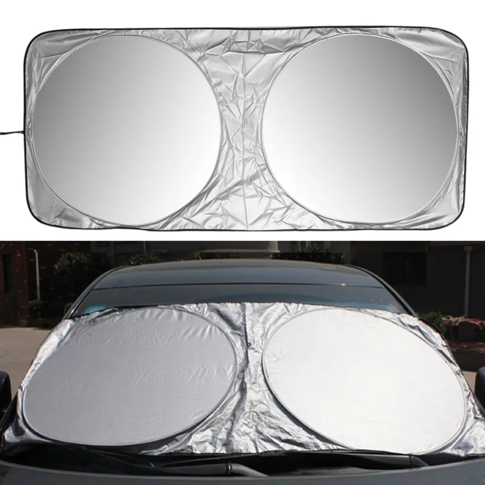 

150 X 70cm Car Sunshade Sun Shade Front Rear Window Film Windshield Visor Cover UV Protect Reflector Car-styling High Quality