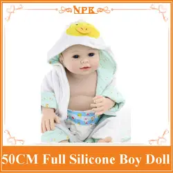 50 см полный силиконовые Reborn Baby Doll игрушки Реалистичного Reborn мальчик младенцев без волос маленькая девочка со дня рождения подарки Brinquedos