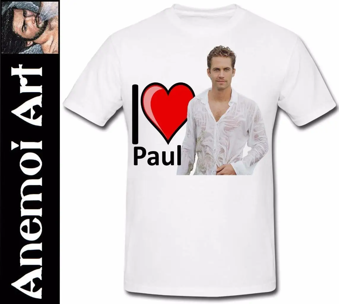 T548 I Love Heart Sexy Paul Walker футболка с рисунком Форсаж Стиль Круглый футболки на заказ
