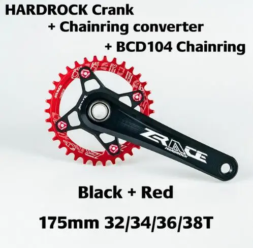 Zracing HARDROCK 1x10 11 12 speed Crankset Vickers-твердость 21! Для MTB 170 мм/175 мм, 32 T/34 T, цепной набор коленей SRAM EAGLE - Цвет: BCD104 red 175