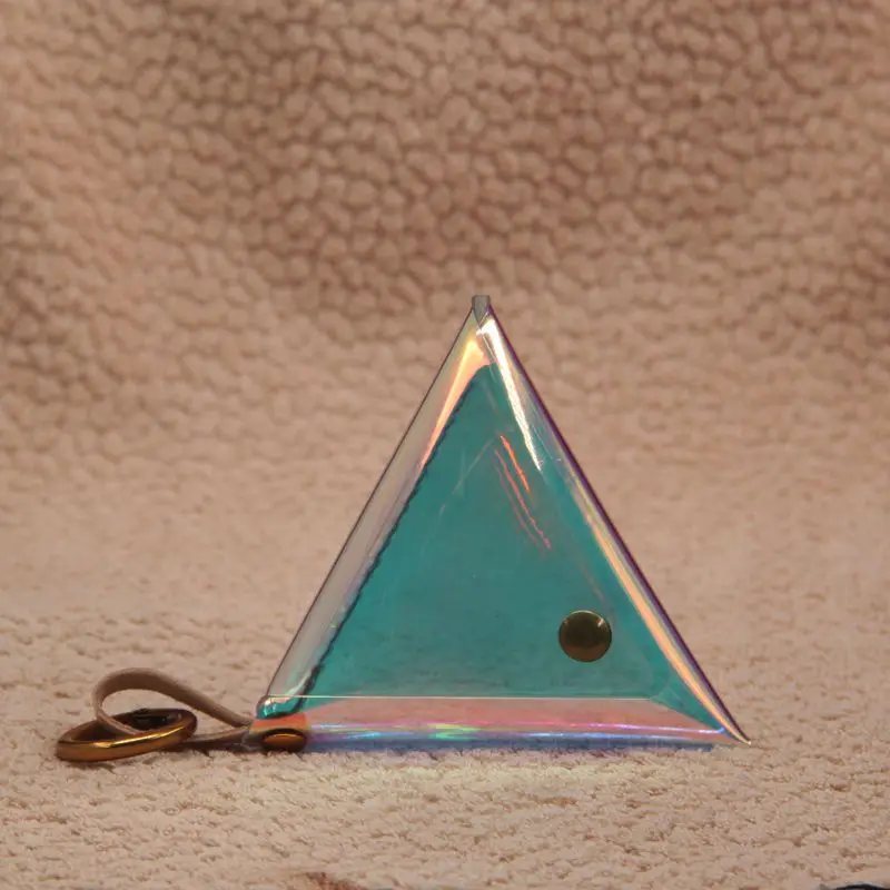 WOONAM полностью ручной работы для женщин Мода глянцевый прозрачный голографический треугольник Портмоне кошелек WB554