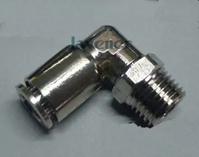 

1/8" BSP male Thread to 6mm OD Tube Push Nickel plated Brass Elbow Pneumatic Fitting Push to Connect