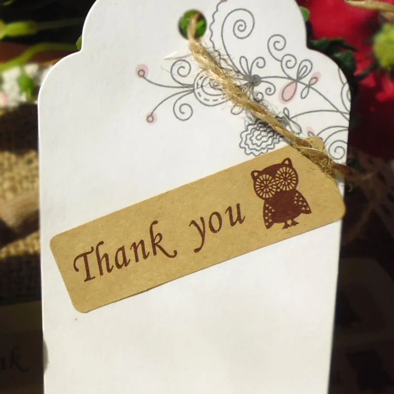 100 шт спасибо сова дизайн наклейки уплотнения подарок стикер s Для Свадебные печати вечерние Рождество деко