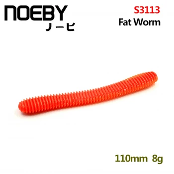 

NOEBY 6 pcs/lot Soft Lure 110mm/8g Quality Professional Fishing Lure Artificial Bait Lures Soft Worm Grubs Fishing tackle S3113