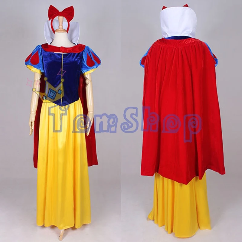 Sonw Wit Cosplay Kostuum Prinses Jurk Gown vrouwen Halloween Party Kostuums Maatwerk Gratis Verzending