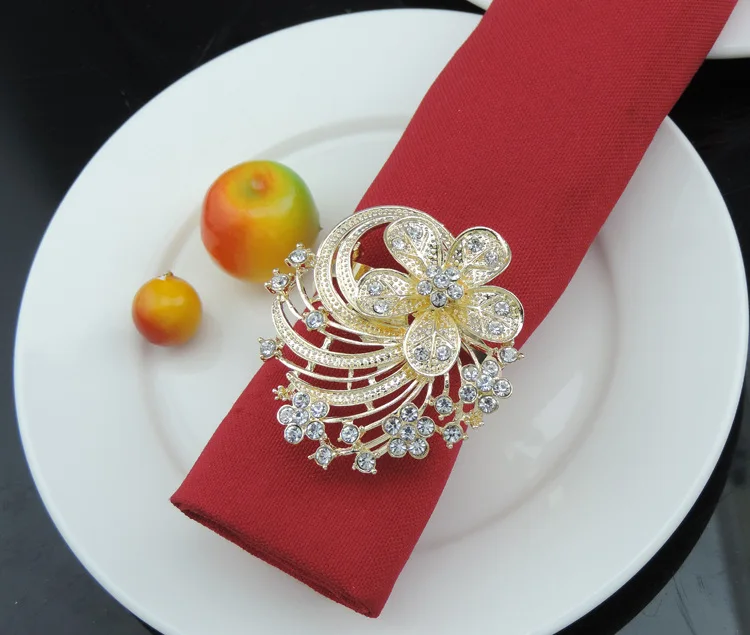 

10PCS alloy cherry napkin ring mat towel circle home model room decoration