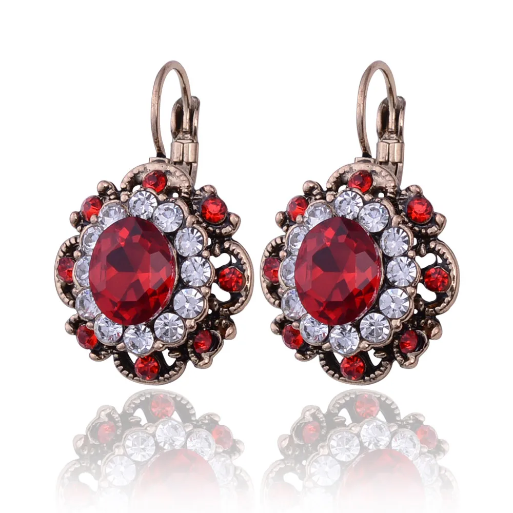 Women Crystal Drop Earring 5 Colors Retro Vintage Earring Rhinestone Dangle Earing