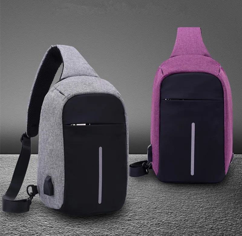 

New Male Shoulder Bags USB Charging Crossbody Bags Men Anti Theft Chest Bag School Summer Short Trip Messengers Bag New Arrival