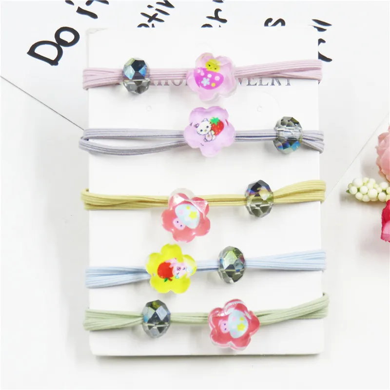 

1PCS Cute Flower Elastic Hair Bands For Women Scrunchie Simple Creative Headband Scrunchy Kids Turban Hair Accessories For Girls