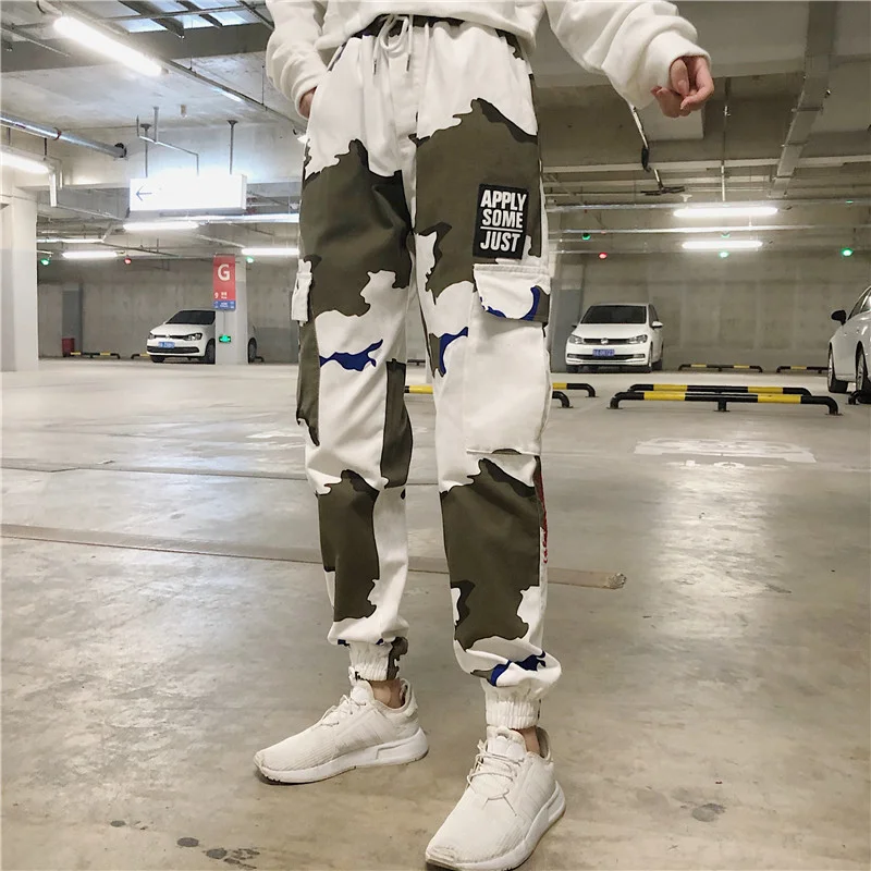 

HOUZHOU Camo Pants Camouflage Print Hip Hop Spring Autumn Streetwear Harem High Waist Trousers Jogger Mujer Drawstring Harajuku