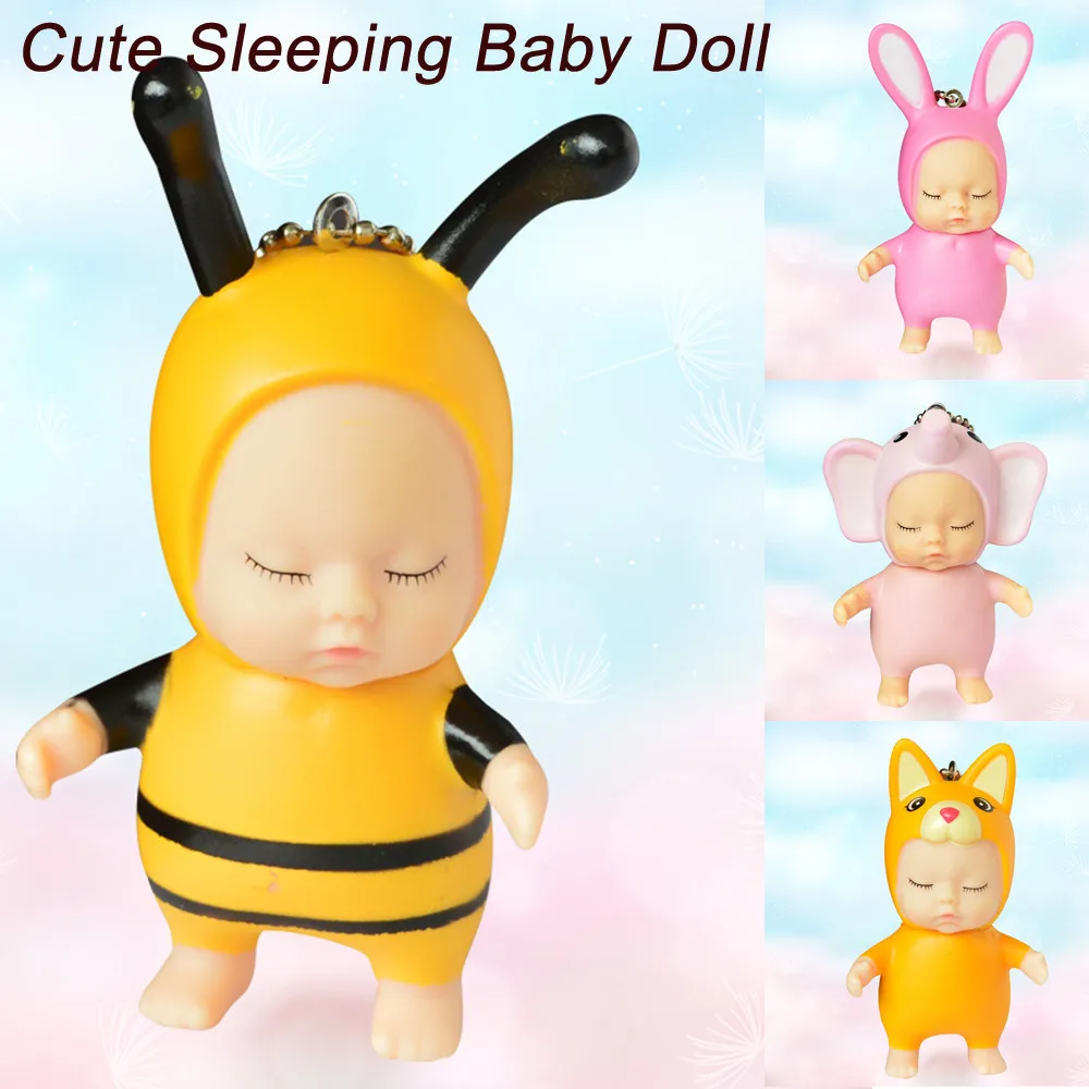 

Cute Sleeping Rubber Baby Doll Rubber Pendant Keychain Keyring Baby Brand new and High Quality Toy