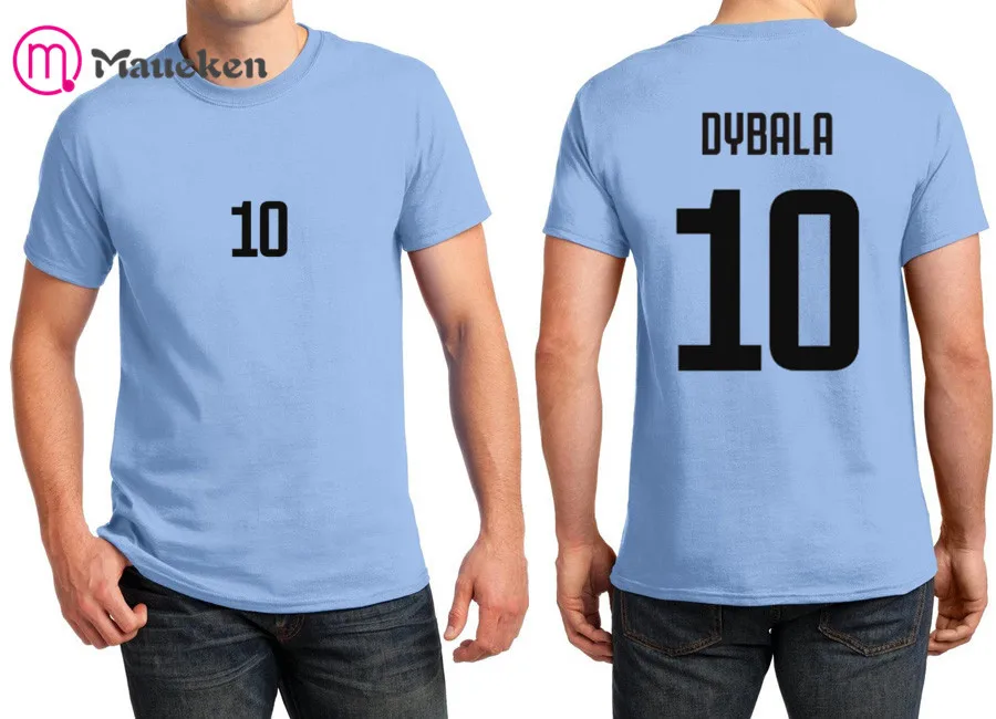 

2018 Printed name Paulo Dybala T-Shirt Men Short Sleeve 100% cotton O Neck T shirts for fans gift 0730-4