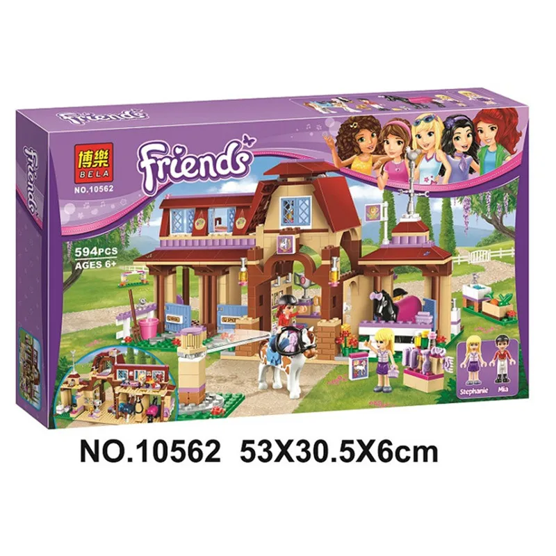 

594pcs Legoings Friends For Girl Heartlake Riding Club Horse Stables Block Set Mia Stephanie Building Toy Compatible with 41126