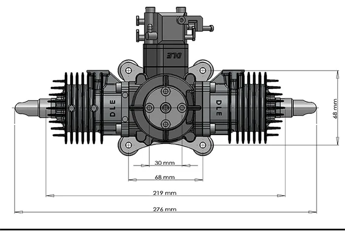 DLE60 60CC газовый двигатель для радиоуправляемого самолета фиксированная модель крыла двухтактный ветер холодный руки старт после удара