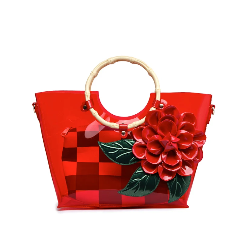 2017 Flower Jelly Bag Luxury Handbags Women Bags Designer Brand Candy Colors Floral Summer Beach