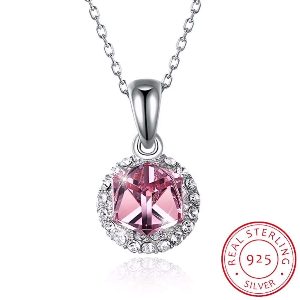 Lekani новый цветной кубический кристалл от Swarovski круглый кулон ожерелье из