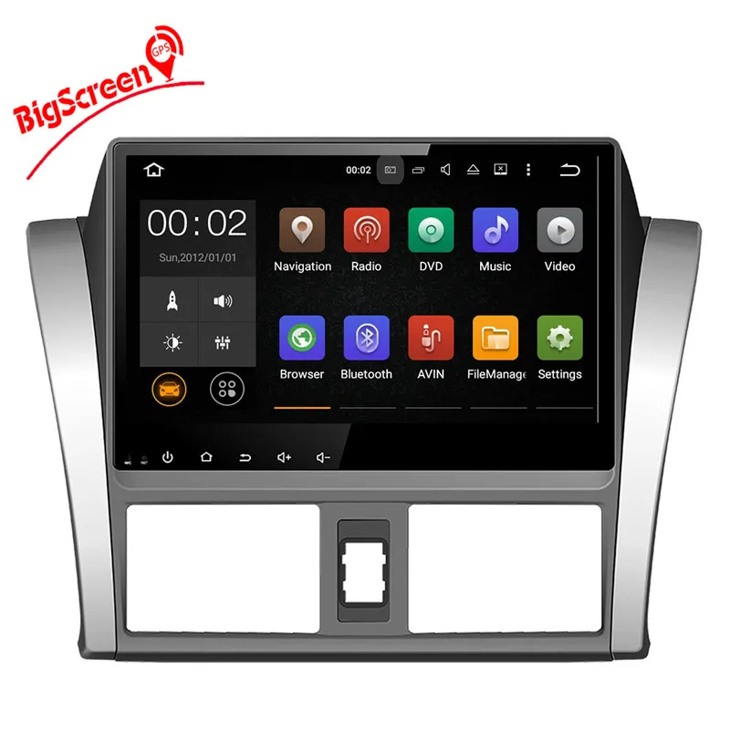 Best 9" Android 7.1 8.0  Car DVD Player GPS Navi For Toyota Vios YARIS Sedan 2013-2016 Auto Stereo Unit Multimedia Recoder WIFI 32GB 3