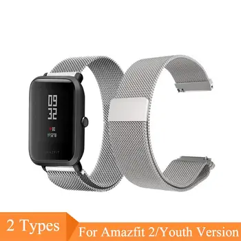 

20mm 22mm Milanese Loop Wrist Strap For Huami Xiaomi Amazfit Bip BIT PACE Lite Youth Smartwatch Bracelet Strap Replacement Steel