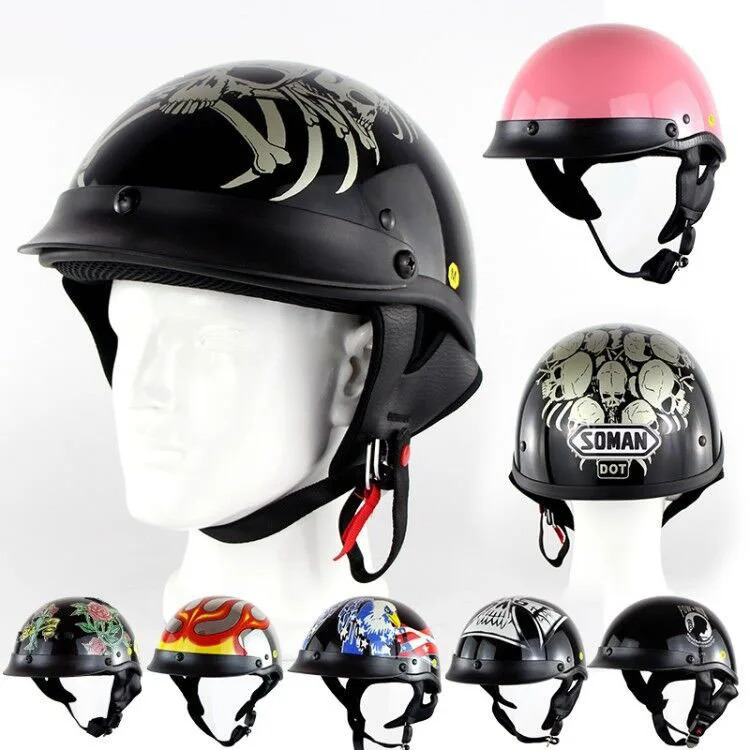 

Motorcycle Helmet Motorcycle Motorbike Vespa Germany Style Harley Motor bike Casco Scooter Half Face Capacetes DOT