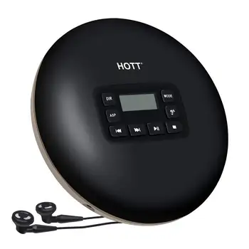 

CD Player, Portable Compact CD Player Support CD-R/CD-RW/MP3 with Electronic Skip Protection Shockproof Anti Scratch Function